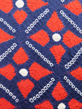 Load image into Gallery viewer, Haori Jacket Blue Red Floral Shibori #0029