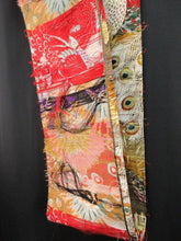 Load image into Gallery viewer, Silk Obi Fabric 72.8" x 12.2" Vintage 1930s Gold Glinting Peacock BM#0007