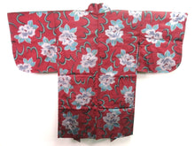 Load image into Gallery viewer, Haori Jacket Vintage 1920's Meisen Red Rose #0022