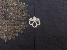 Load image into Gallery viewer, Haori Jacket Vintage 1960's Black Gold Glinting Chrysanthemum #0032