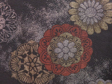 Load image into Gallery viewer, Haori Jacket Vintage 1960's Black Gold Glinting Chrysanthemum #0042
