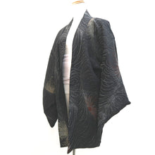 Load image into Gallery viewer, Haori Jacket Vintage(1950-1980) Black Gold Silver Chrysanthemum Silk #9529H2