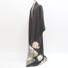 Load image into Gallery viewer, Kimono Dark Brown Phoenix Wave Rabbit Silk #9335F3