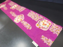 Load image into Gallery viewer, MKF#194 Silk Kimono Fabric Vintage(1920-1950) Meisen Branch Purple 57.1x12.6in(145x32cm)
