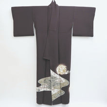 Load image into Gallery viewer, Kimono Dark Brown Phoenix Wave Rabbit Silk #9335F3