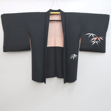 Load image into Gallery viewer, Haori Jacket Vintage(1950-1980) Black Bamboo leaf Silk #9268E5