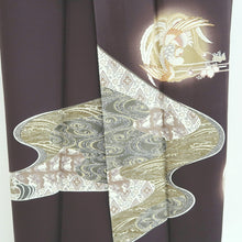Load image into Gallery viewer, Kimono Dark Brown Phoenix Wave Rabbit Silk #9335F3