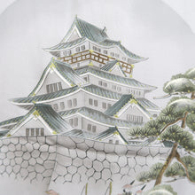 Load image into Gallery viewer, Men's Juban Blueish Gray Mt. Fuji Castle Samurai Silk #9476G4