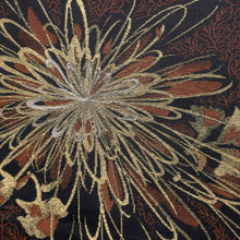 Load image into Gallery viewer, Haori Jacket Vintage(1950-1980) Black Gold Silver Chrysanthemum Silk #8943C1