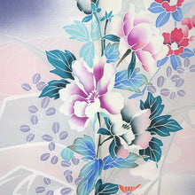 Load image into Gallery viewer, Kimono Purple Plum blossom Camellia Tall Silk #9345F4