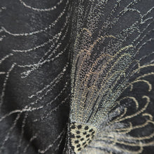 Load image into Gallery viewer, Haori Jacket Vintage(1950-1980) Black Gold Silver Chrysanthemum Silk #9529H2