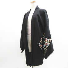 Load image into Gallery viewer, Haori Jacket Vintage(1950-1980) Black Chrysanthemum Silk #9269E5