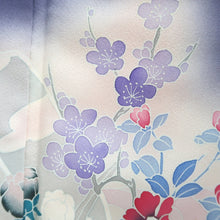 Load image into Gallery viewer, Kimono Purple Plum blossom Camellia Tall Silk #9345F4