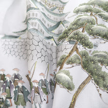 Load image into Gallery viewer, Men's Juban Blueish Gray Mt. Fuji Castle Samurai Silk #9476G4