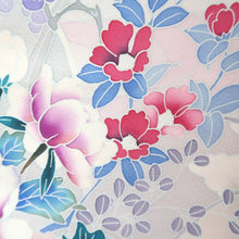 Load image into Gallery viewer, Kimono Purple Plum blossom Camellia Tall Silk #9345F4