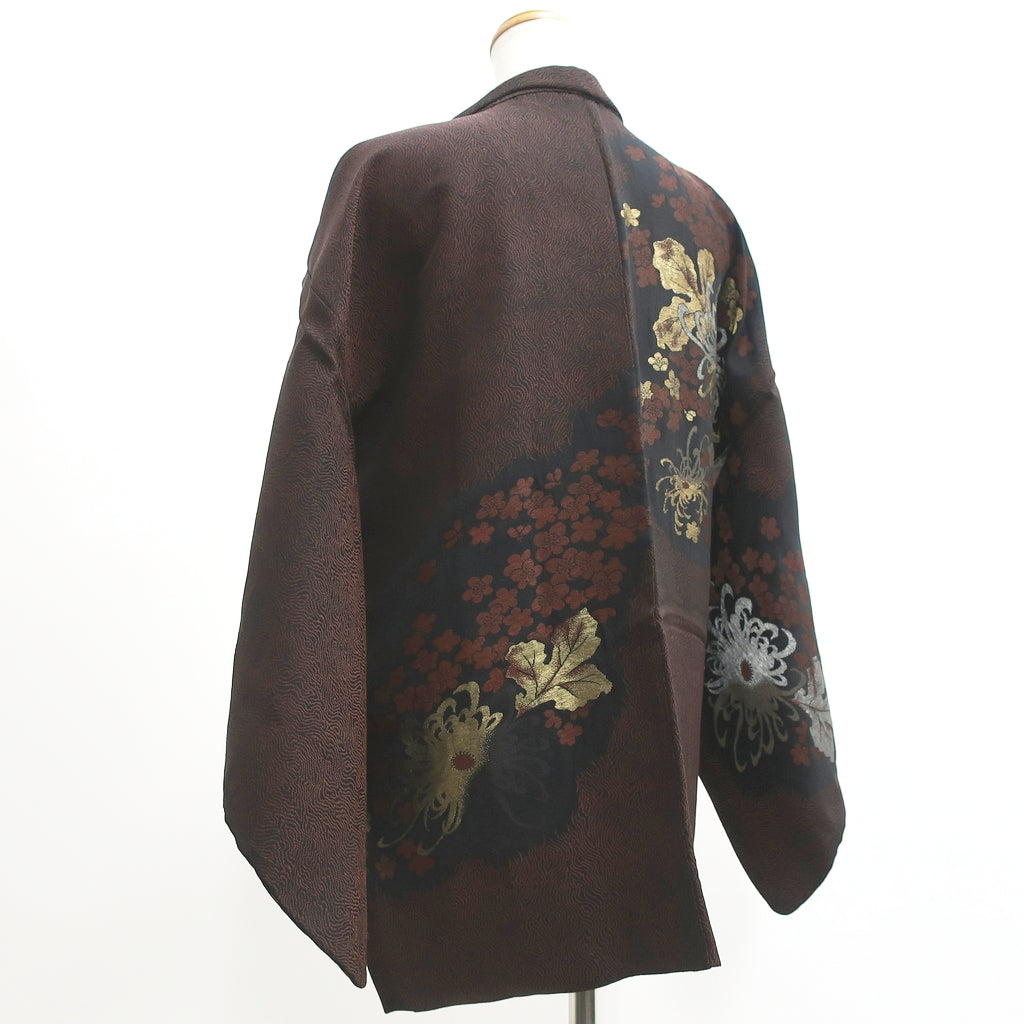 Haori Jacket Vintage(1950-1980) Black Gold Chrysanthemum Plum blossom