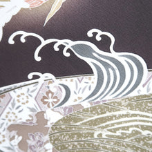 Load image into Gallery viewer, Kimono Dark Brown Phoenix Wave Rabbit Silk #9335F3