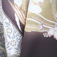 Load image into Gallery viewer, Kimono Dark Brown Phoenix Wave Rabbit Silk #9335F3