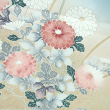 Load image into Gallery viewer, Kimono Blueish Gray Chrysanthemum Bellflower Silk #9325F3