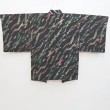 Load image into Gallery viewer, Haori Jacket Vintage(1950-1980) Black Gold Green Abstract art Silk #9530H2