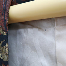 Load image into Gallery viewer, Haori Jacket Vintage(1950-1980) Black Silver Gold Chrysanthemum Silk #9448G3