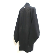 Load image into Gallery viewer, Haori Jacket Vintage(1950-1980) Black See-Through Curling Wave Long Silk #9049D1