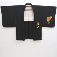 Load image into Gallery viewer, Haori Jacket Vintage(1950-1980) Black Chrysanthemum Silk #9502H1