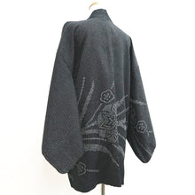 Load image into Gallery viewer, Haori Jacket Vintage(1950-1980) Black Silver Plum blossom Shibori Silk #9434G3