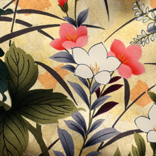 Load image into Gallery viewer, Furisode Red Peony Chrysanthemum Bellflower Silk #9103D3