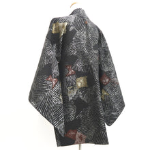 Load image into Gallery viewer, Haori Jacket Vintage(1950-1980) Black Silver Abstract art Silk #9566H3