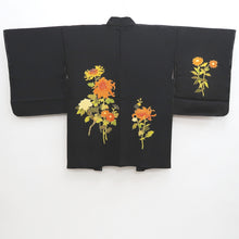 Load image into Gallery viewer, Haori Jacket Vintage(1950-1980) Black Chrysanthemum Silk #9502H1