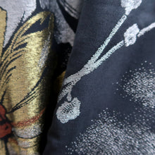 Load image into Gallery viewer, Haori Jacket Vintage(1950-1980) Black Silver Gold Chrysanthemum Silk #9448G3
