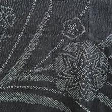 Load image into Gallery viewer, Haori Jacket Vintage(1950-1980) Black Silver Plum blossom Shibori Silk #9434G3