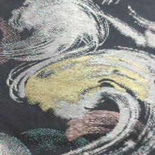 Load image into Gallery viewer, Haori Jacket Vintage(1950-1980) Black Silver Gold Wave Silk #9244E3