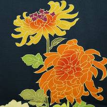 Load image into Gallery viewer, Haori Jacket Vintage(1950-1980) Black Chrysanthemum Silk #9502H1