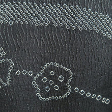 Load image into Gallery viewer, Haori Jacket Vintage(1950-1980) Black Silver Plum blossom Shibori Silk #9434G3