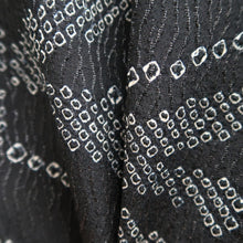 Load image into Gallery viewer, Haori Jacket Vintage(1950-1980) Black Silver Plum blossom Shibori Silk #9434G3