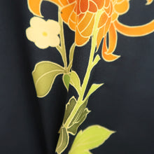 Load image into Gallery viewer, Haori Jacket Vintage(1950-1980) Black Chrysanthemum Silk #9502H1