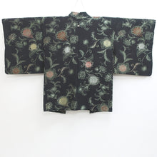 Load image into Gallery viewer, Haori Jacket Vintage(1950-1980) Black Flower Silk #9109D3