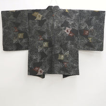 Load image into Gallery viewer, Haori Jacket Vintage(1950-1980) Black Silver Abstract art Silk #9566H3