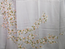 Load image into Gallery viewer, Kimono Light Gray Chrysanthemum Sayagata Tsukesage Silk #8248B5
