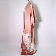 Load image into Gallery viewer, Kimono Salmon Cherry Blossom Folding Fan Silk #9139D4