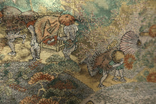 Load image into Gallery viewer, Fukuro Obi Gold Silver Green Landscape Tokaido Silk BB165W2