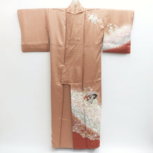 Load image into Gallery viewer, Kimono Salmon Cherry Blossom Folding Fan Silk #9139D4