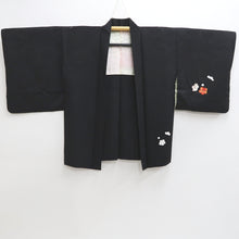 Load image into Gallery viewer, Haori Jacket Vintage(1950-1980) Black Embroidery Ume Branch Silk #9592H4