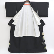 Load image into Gallery viewer, Tomesode Black Crane Birds Tall Silk #9313F2