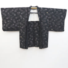 Load image into Gallery viewer, Haori Jacket Vintage(1950-1980) Black Silver Gold Peacock feather Silk #9541H2