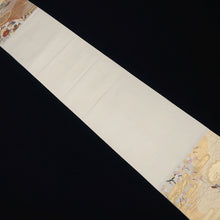 Load image into Gallery viewer, Fukuro Obi Vintage(1950-1980) White Gold Crane Birds Plum blossom Silk BB183V1