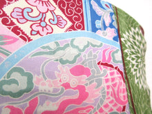 Load image into Gallery viewer, Haori Jacket Vintage(1920-1950) Long Type Naga-baori Moss Green Chrysanthemum #130