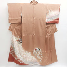 Load image into Gallery viewer, Kimono Salmon Cherry Blossom Folding Fan Silk #9139D4